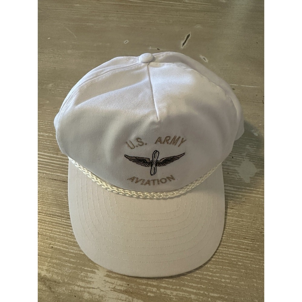 U.S. Army Aviation Museum Vintage Hat Adjustable Rope Baseball Cap White